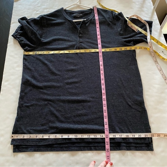 Goodlife Henley T Shirt Mens Size XL Tee Dark Grey Short Sleeve Crewneck Tshirt - Picture 9 of 9
